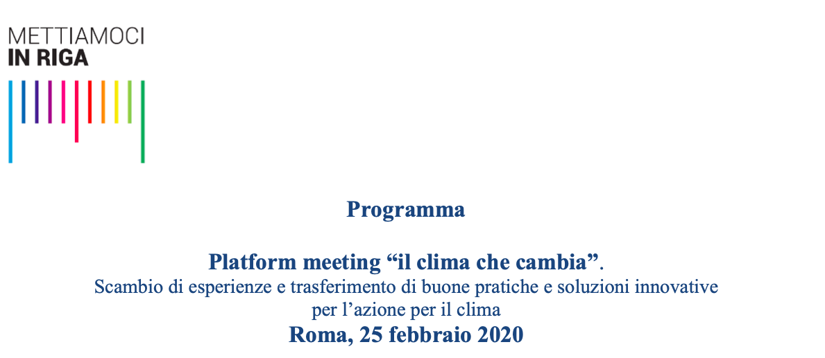 Platform meeting “il clima che cambia”